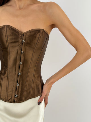 Corsetto in Raso Marrone