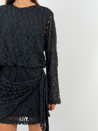 Black Short Lace Dress - Lumina