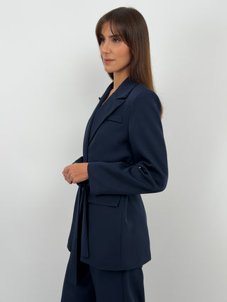 Completo Blazer con Cintura e Pantalone Blu