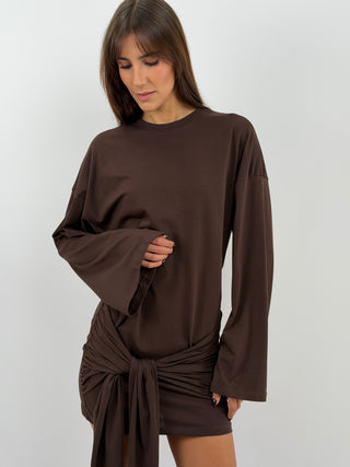 Brown Knot Dress - Lumina