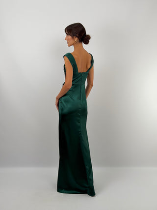 Emerald Green Maxi Dress with Slit