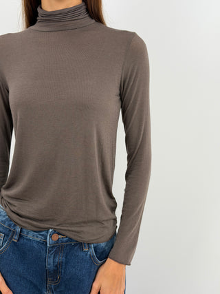 Brown Ultralight Turtleneck with Cashmere