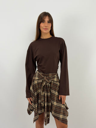 Maglia con Arricciature Marrone - Lumina