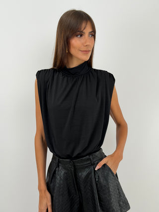 Body con Spalline Nero