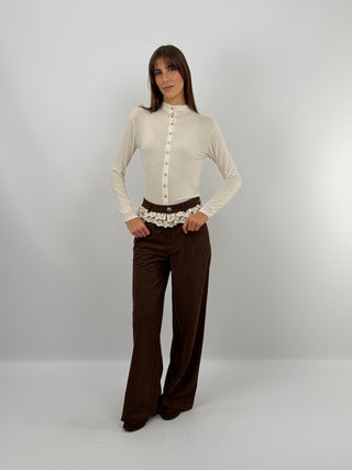 Pull Cachemire Ultralight avec Boutons Crème