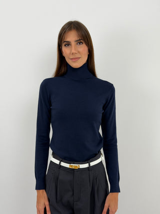 Pull Col Roulé Essential Bleu