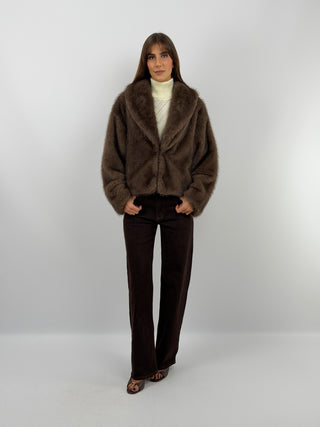Taupe Ginevra Faux Fur Jacket