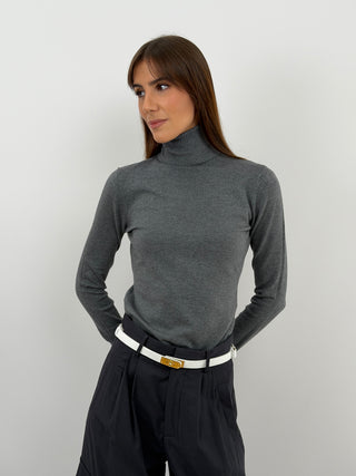 Dark Grey Essential Turtleneck
