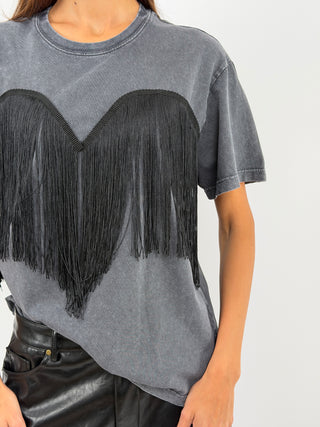 Anthracite Fringe T-Shirt