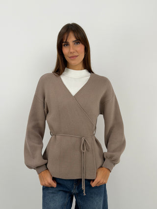 Cardigan Incrociato Fango