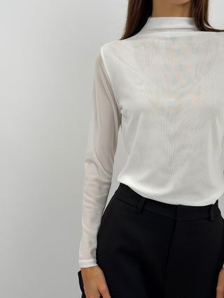 Cream Tulle Top
