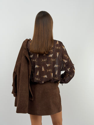 Brown Suede Skirt - Lumina