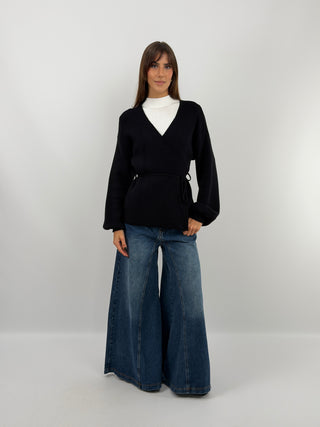 Black Crossover Cardigan