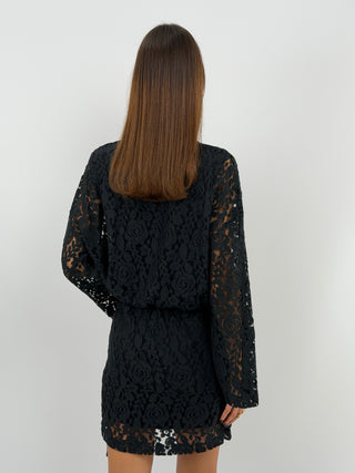 Black Short Lace Dress - Lumina