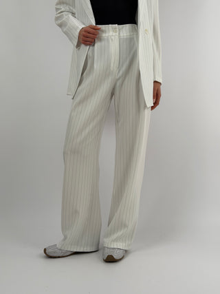 Completo Giacca e Pantalone Gessato Light Bianco