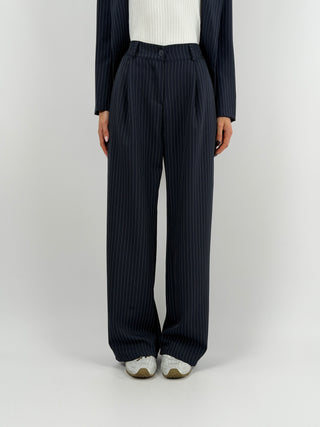 Sinner Black Pinstriped Jacket and Trousers Set