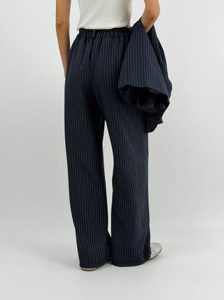 Sinner Black Pinstriped Jacket and Trousers Set
