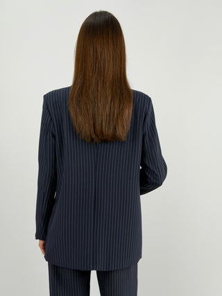 Sinner Black Pinstriped Jacket and Trousers Set