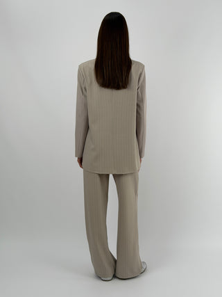 Completo Giacca e Pantalone Gessato Light Sabbia