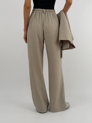 Completo Giacca e Pantalone Gessato Light Sabbia