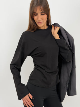 Black Ruched Top - Lumina
