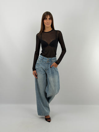 Black Rhinestone Top - Lumina