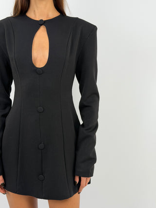 Robe Structurée Noire avec Cut Out
