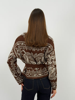 Cardigan in Fantasia Marrone