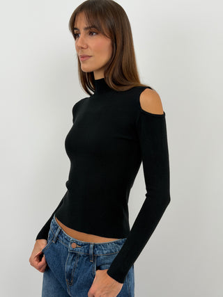 Maglia con Cut Out Nera