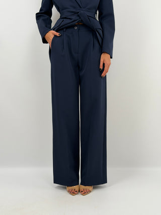Completo Blazer con Cintura e Pantalone Blu