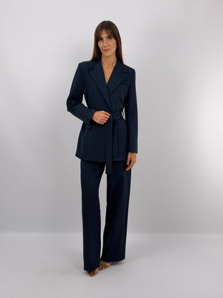 Completo Blazer con Cintura e Pantalone Blu