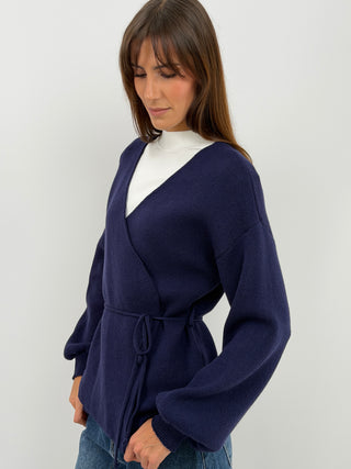 Blue Crossover Cardigan