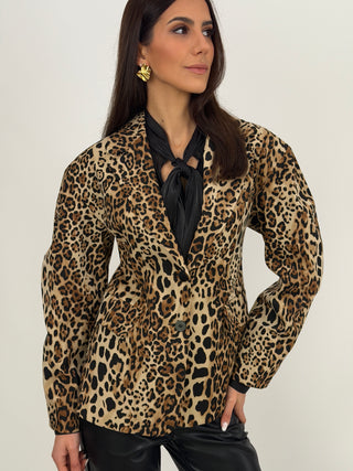 Blazer Lumina Strutturato Leopardato