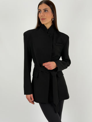Giacca Lumina con Collo Strutturato Nera