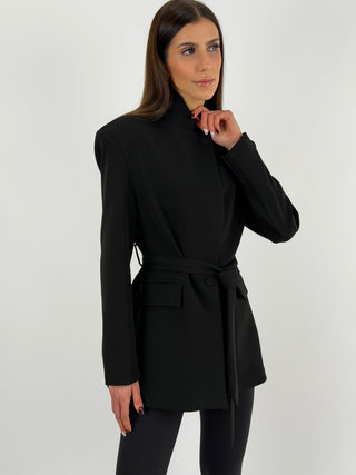 Giacca Lumina con Collo Strutturato Nera