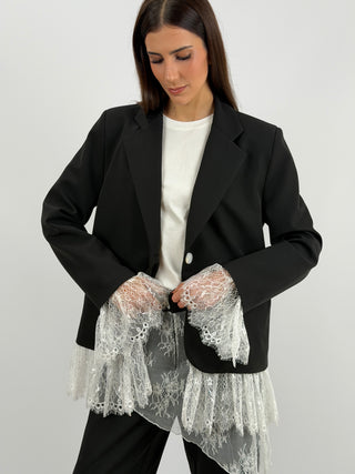 Blazer Lumina Nero con Pizzo