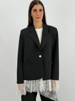 Blazer Lumina Nero con Pizzo