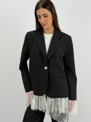 Blazer Lumina Nero con Pizzo
