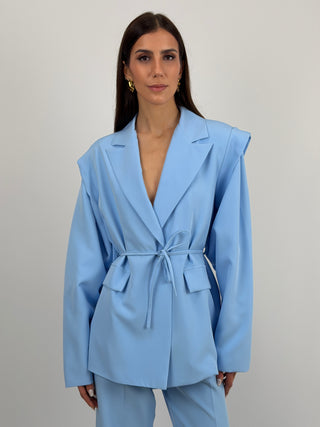 Blazer con Spalle Strutturate Azzurro