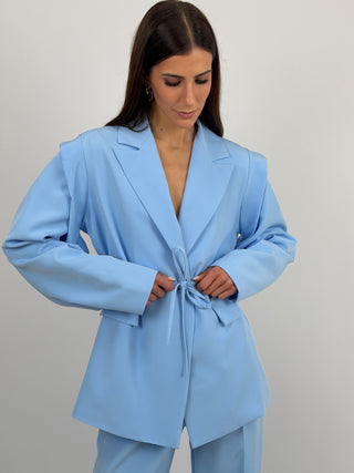 Blazer con Spalle Strutturate Azzurro