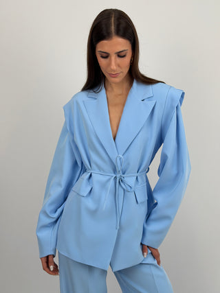 Blazer con Spalle Strutturate Azzurro