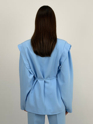 Blazer con Spalle Strutturate Azzurro