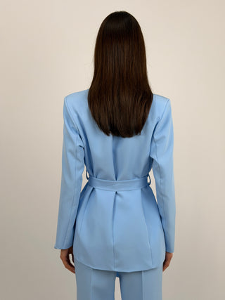Blazer con Cintura Azzurro
