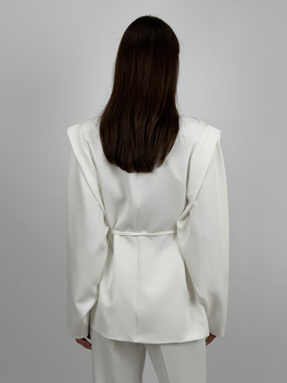 Blazer con Spalle Strutturate Bianco