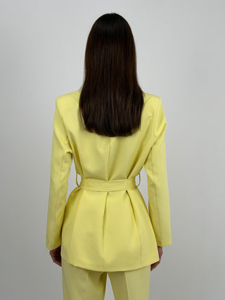 Blazer con Cintura Giallo