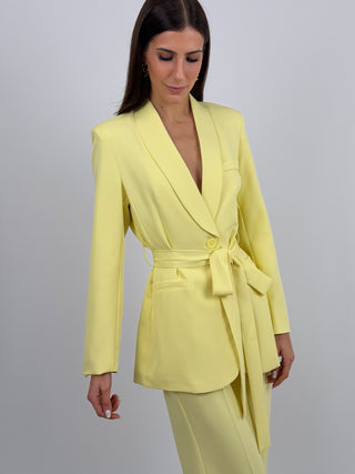 Blazer con Cintura Giallo