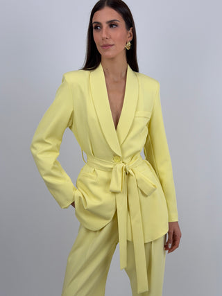 Blazer con Cintura Giallo