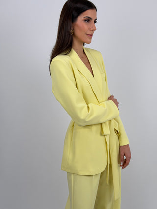 Blazer con Cintura Giallo