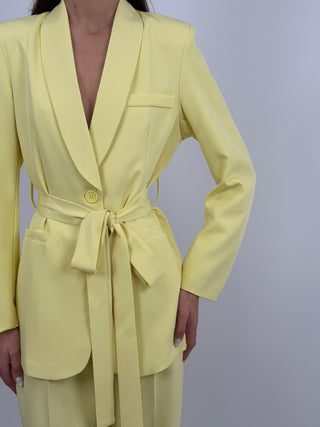 Blazer con Cintura Giallo