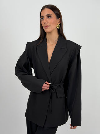 Blazer con Spalle Strutturate Nero
